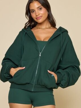 POPFLEX Forest Green Zip Hoodie